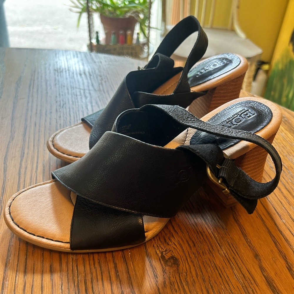 Born Black Strappy Heels